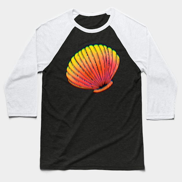 Orange Sea Shell Baseball T-Shirt by ROLLIE MC SCROLLIE